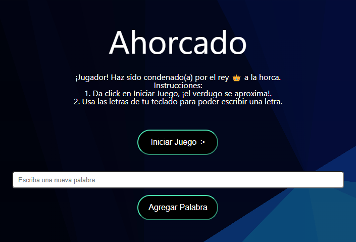 Vista previa del Juego del Ahorcado